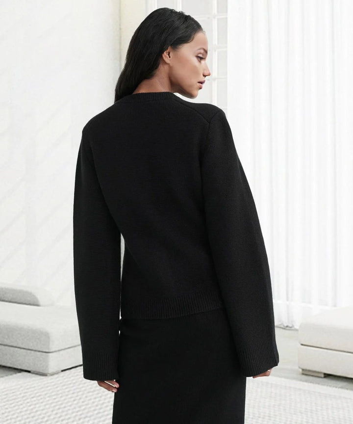 Soft Button-Up Sweater - Eveline-Beige-XS-Nora Luxe