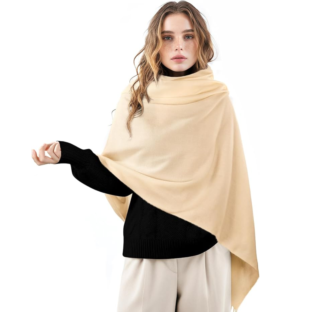 Soft Cashmere Winter Scarf - Martha-Beige-Nora Luxe