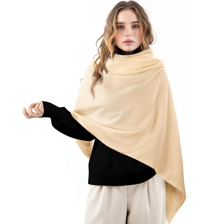 Soft Cashmere Winter Scarf - Martha-Beige-Nora Luxe