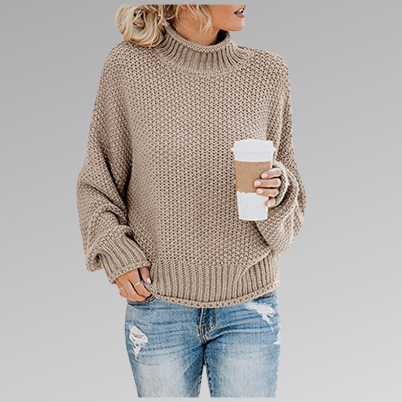 Soft Knitted Women's Sweater - Luna-Beige-S-Nora Luxe