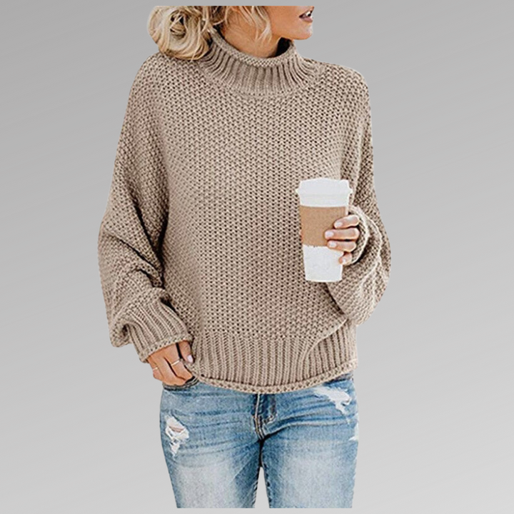 Soft Knitted Women's Sweater - Luna-Beige-S-Nora Luxe