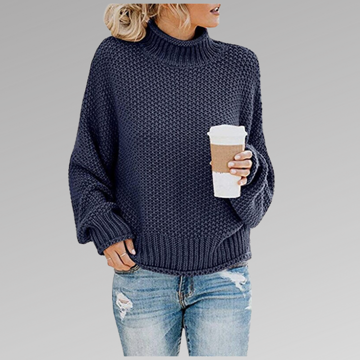 Soft Knitted Women's Sweater - Luna-Blue-S-Nora Luxe