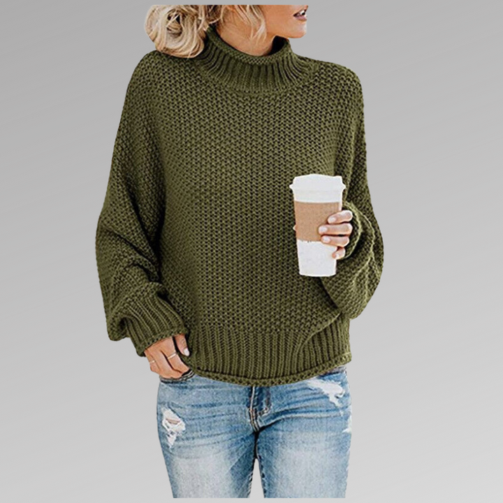 Soft Knitted Women's Sweater - Luna-Green-S-Nora Luxe