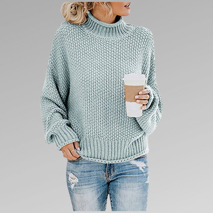 Soft Knitted Women's Sweater - Luna-Light Blue-S-Nora Luxe