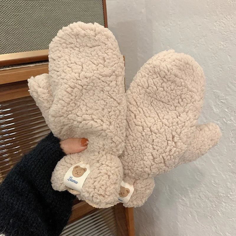 Soft Ladies Teddy Mittens - Mila-Beige A-Nora Luxe