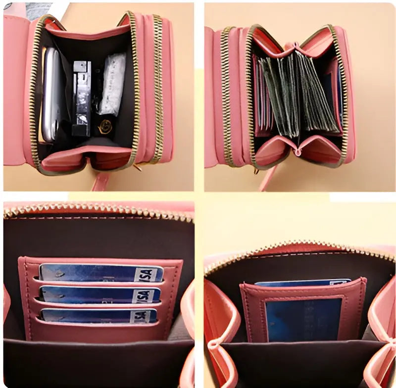 Soft Leather Shoulder Bag with Anti-Theft Protection - SafeTouch-Pink-Nora Luxe