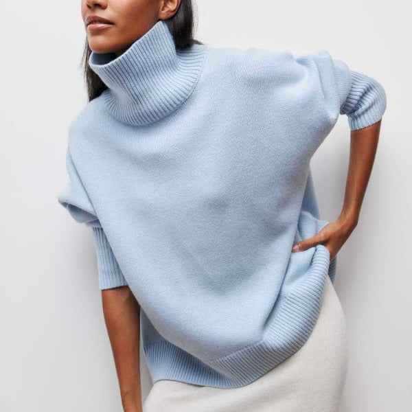Soft Oversized Women's Turtleneck - Celeste-Blue-One Size-Nora Luxe