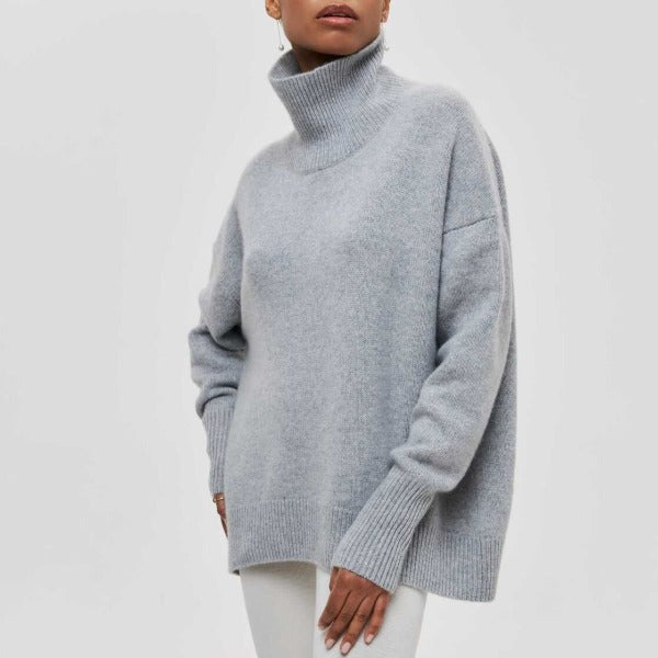 Soft Oversized Women's Turtleneck - Celeste-Gray-One Size-Nora Luxe