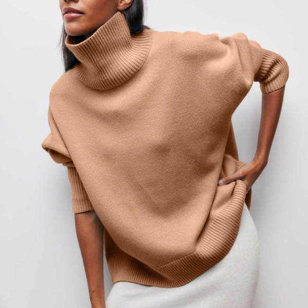 Soft Oversized Women's Turtleneck - Celeste-Khaki-One Size-Nora Luxe