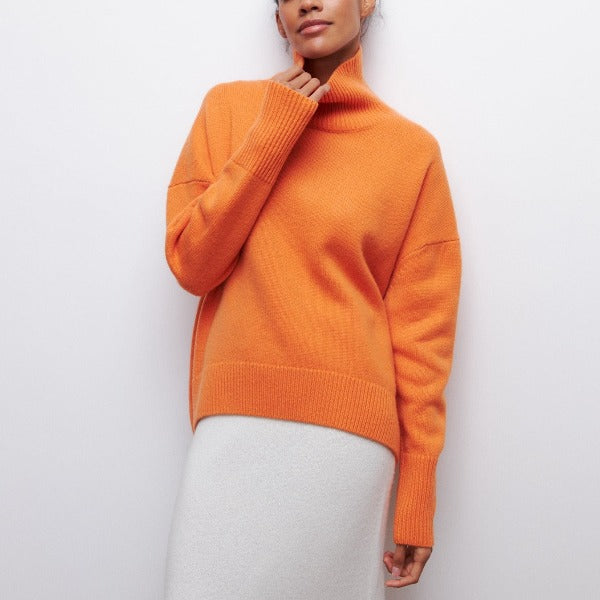 Soft Oversized Women's Turtleneck - Celeste-Orange-One Size-Nora Luxe