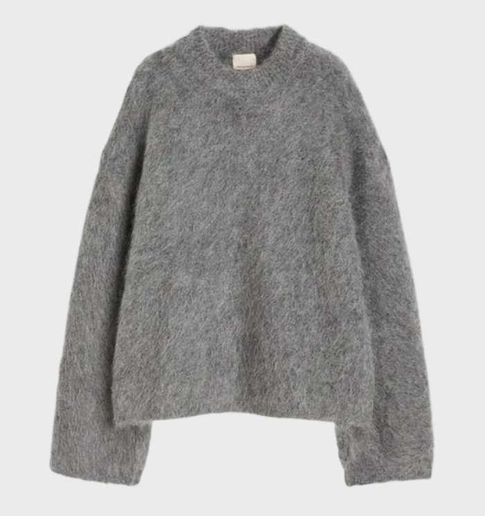 Soft Plain Mohair Women's Sweater - Liv-Gray-S-Nora Luxe