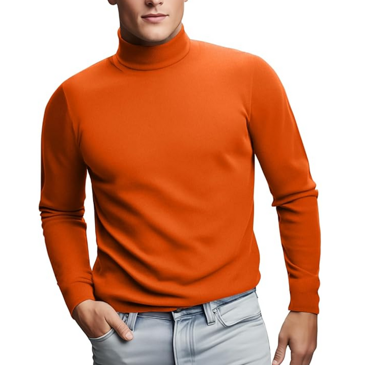 Soft Thermal Men's Roll Neck Baselayer - Lucas-Orange-S-Nora Luxe