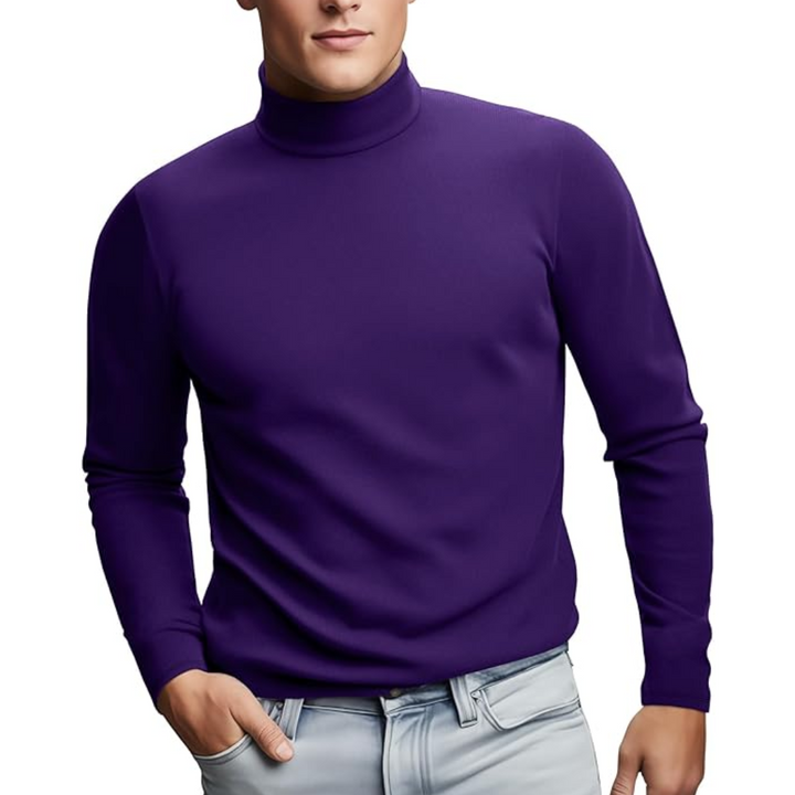 Soft Thermal Men's Roll Neck Baselayer - Lucas-Purple-S-Nora Luxe