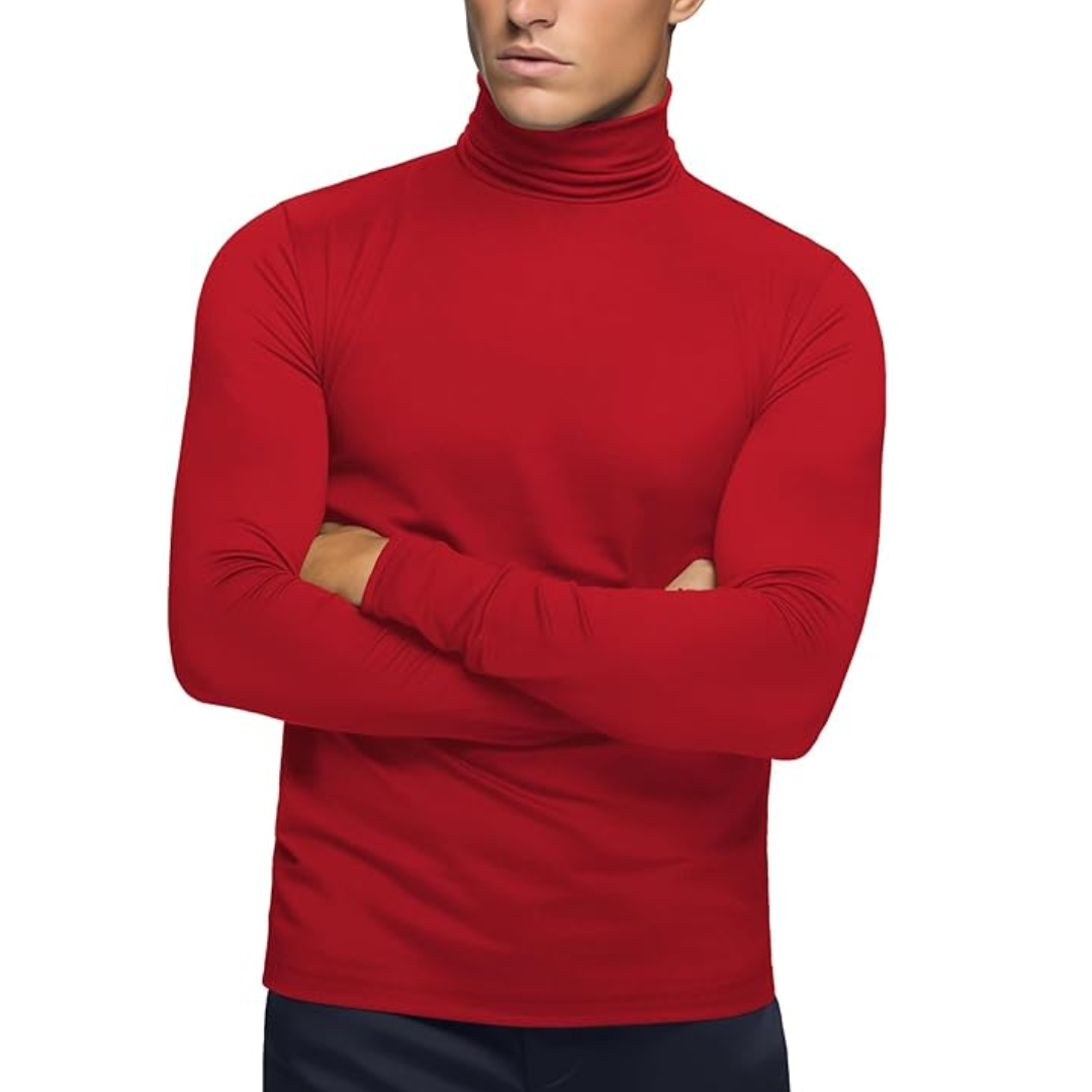 Soft Thermal Men's Roll Neck Baselayer - Lucas-Red-S-Nora Luxe