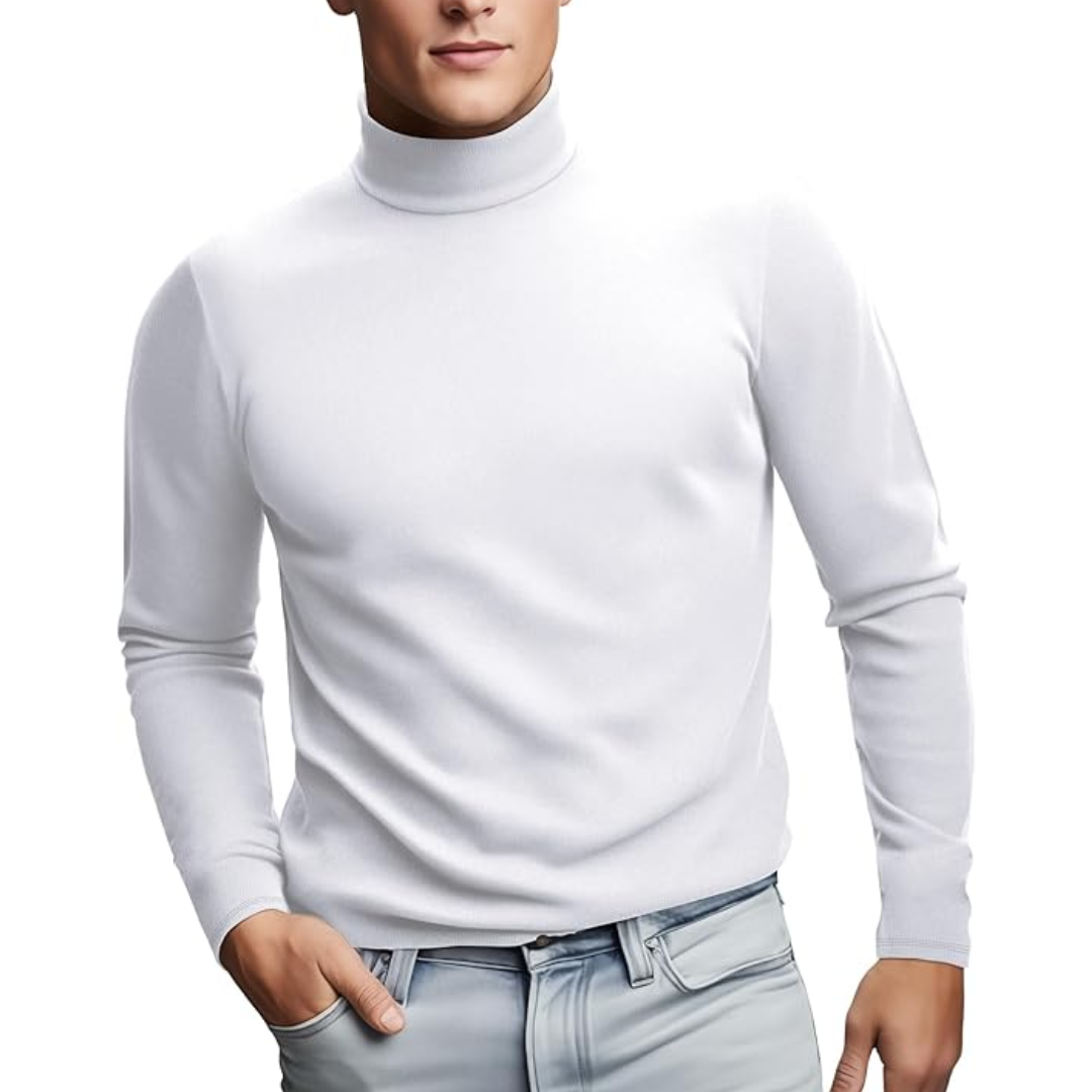 Soft Thermal Men's Roll Neck Baselayer - Lucas-White-S-Nora Luxe