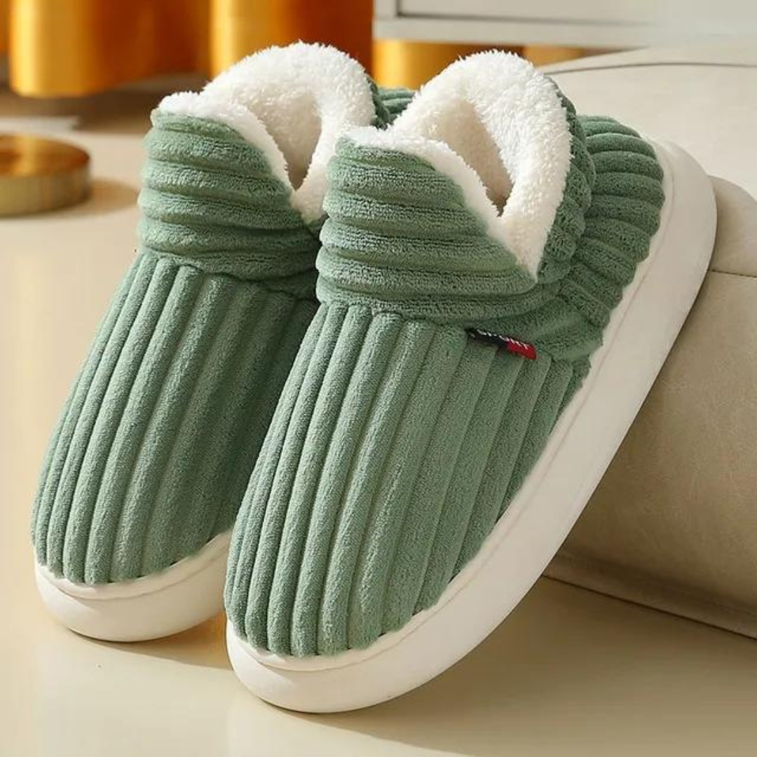 Soft, Warm Slippers - WarmHaven-Green-3.5-Nora Luxe