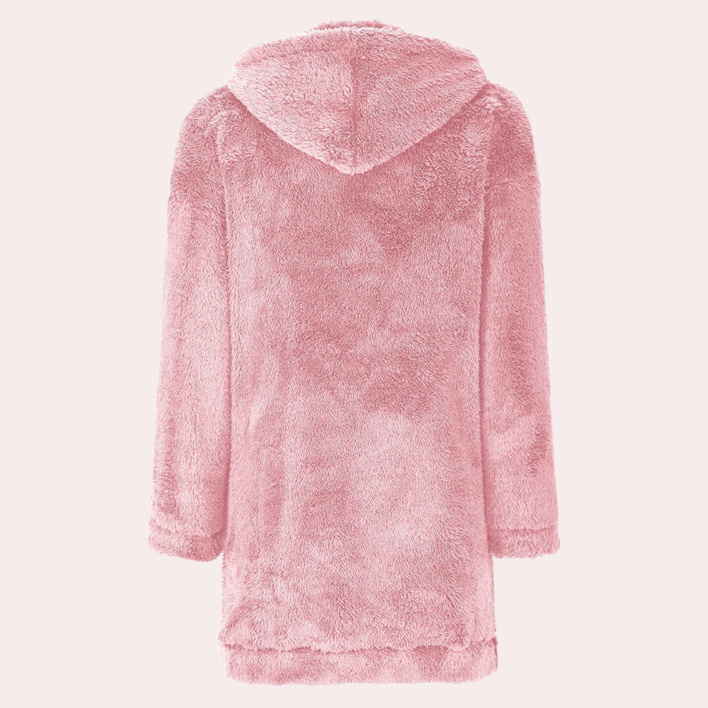 Soft Warm Winter Jumper with Zip for Women - Maëlle-Pink-XS-Nora Luxe