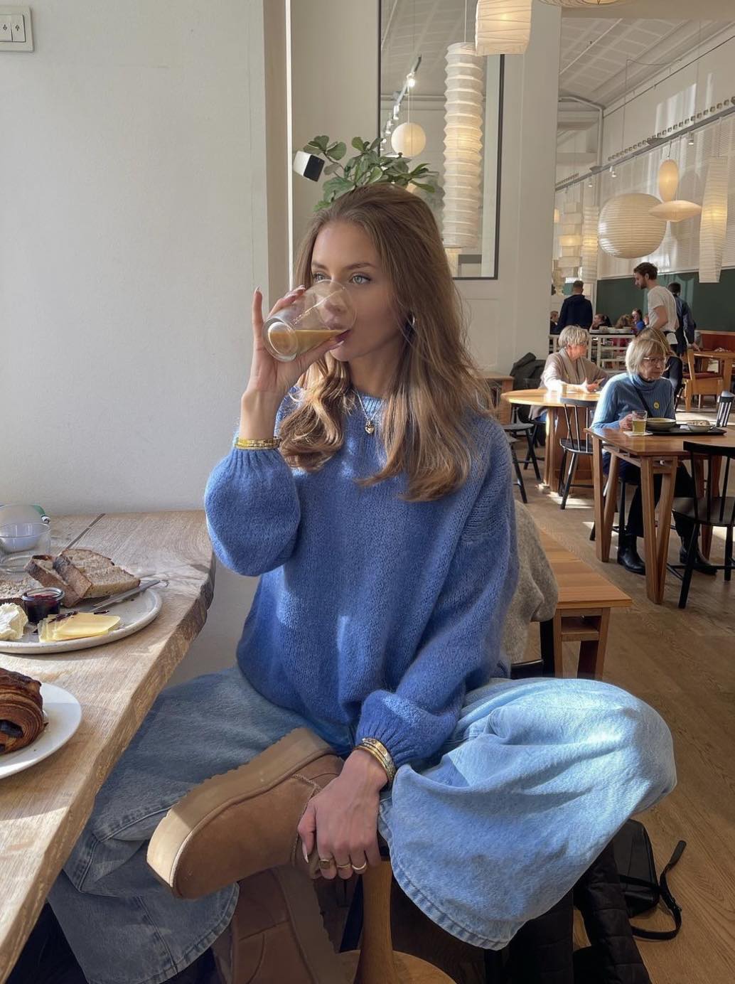 Soft Women's Sweater with Loose Fit - Aurena-Blue-XS/S-Nora Luxe