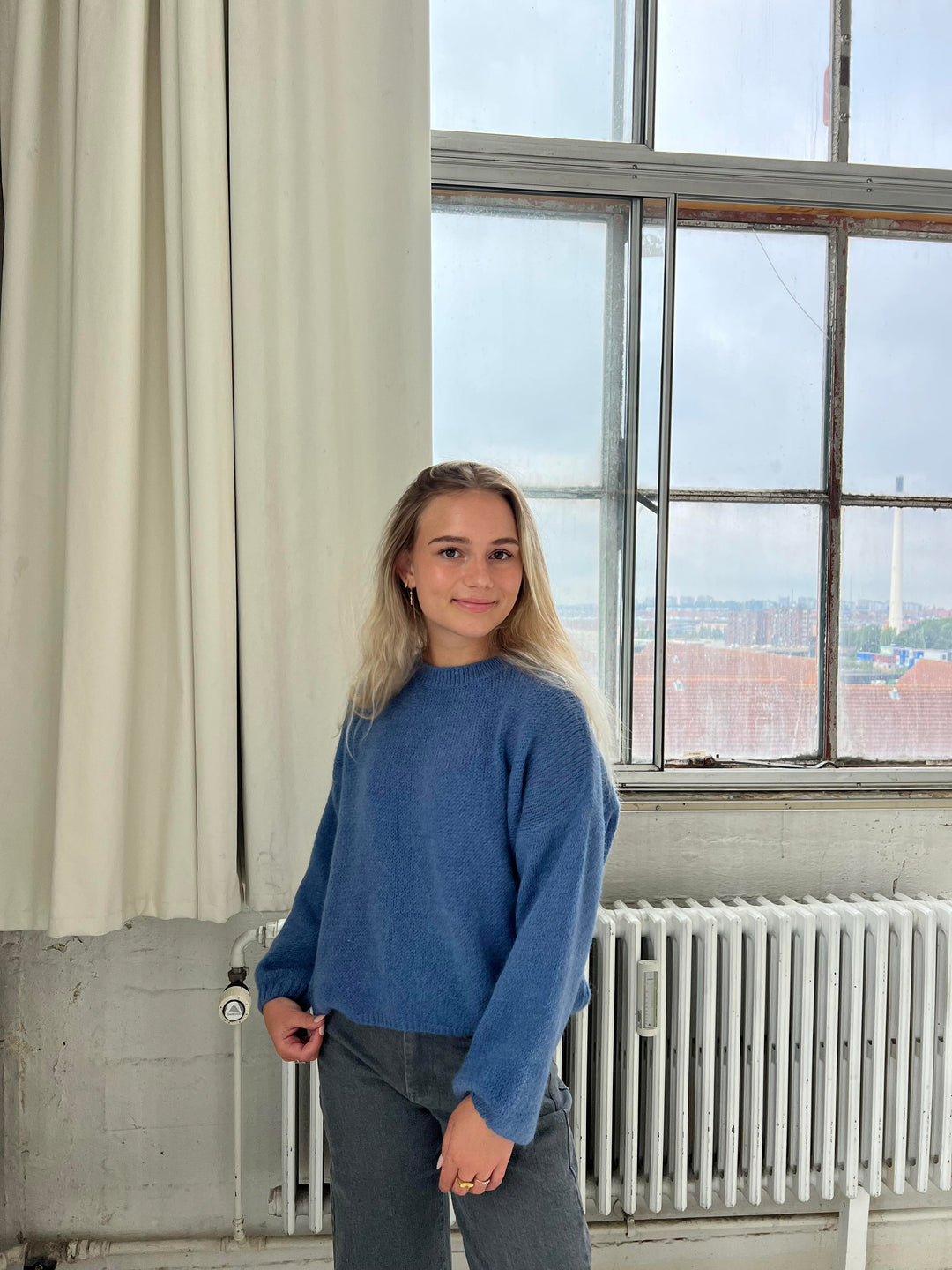 Soft Women's Sweater with Loose Fit - Aurena-Blue-XS/S-Nora Luxe