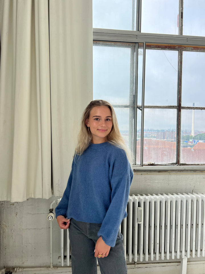 Soft Women's Sweater with Loose Fit - Aurena-Blue-XS/S-Nora Luxe