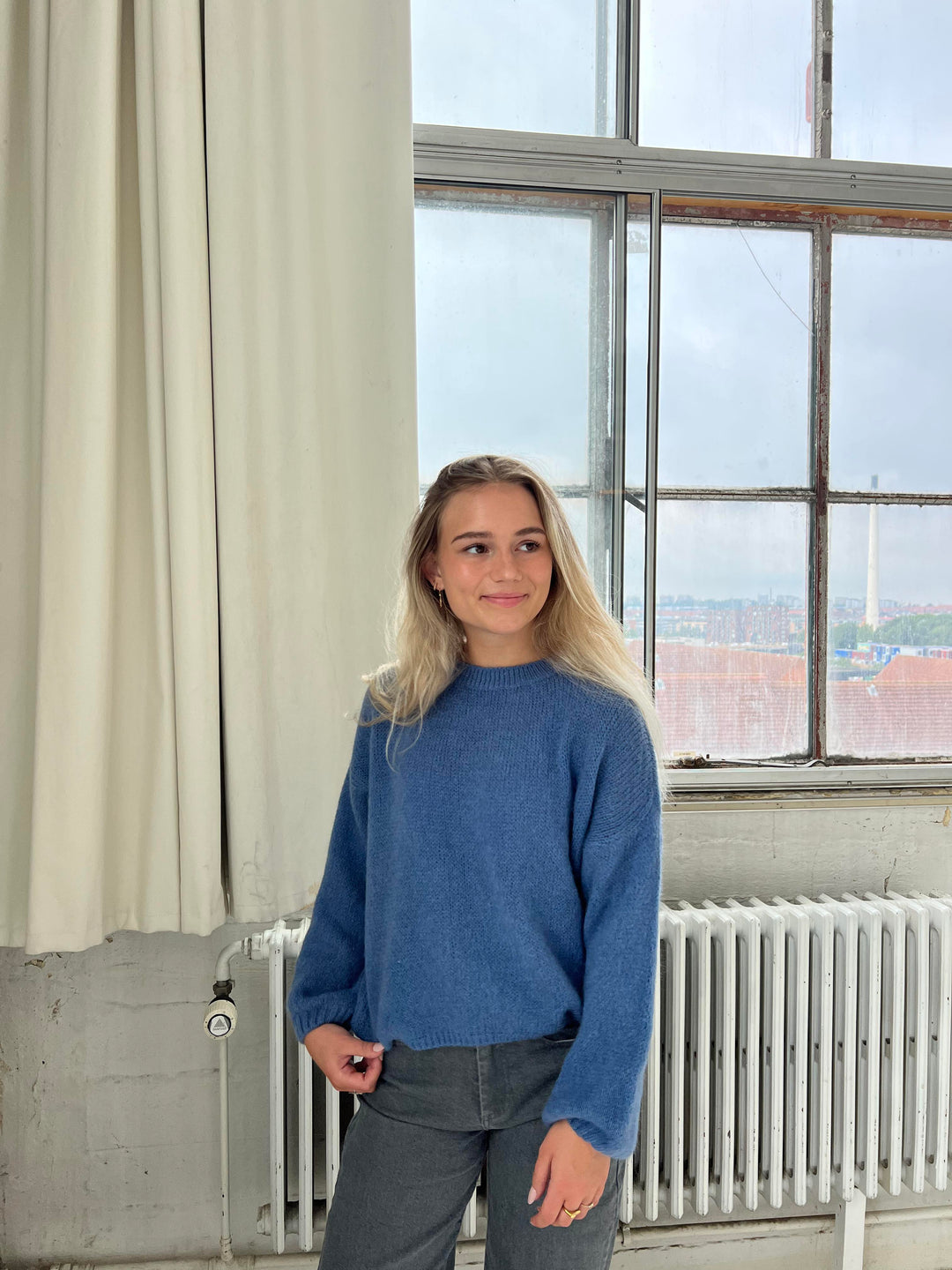 Soft Women's Sweater with Loose Fit - Aurena-Blue-XS/S-Nora Luxe