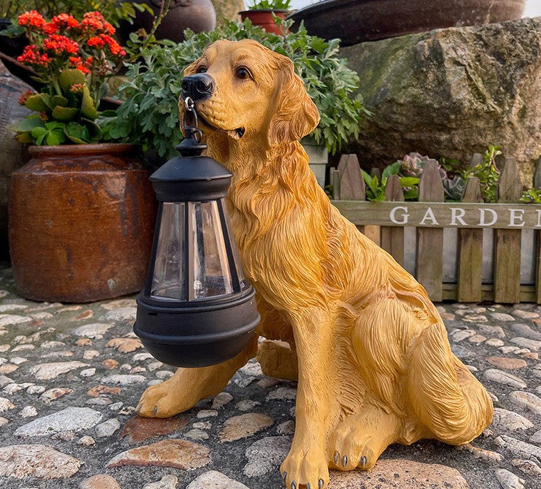 Solar Dog Figurine with LED Lighting - LumiPup-Golden Retriever-Nora Luxe
