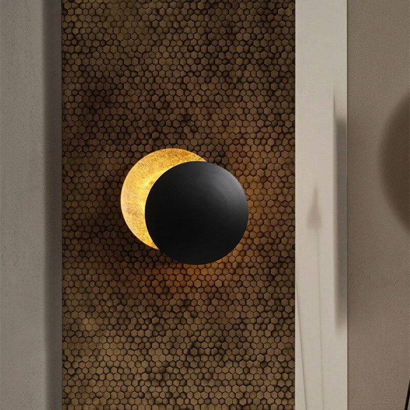 Solar Eclipse Wall Lamp - Solaris-Gold-7.87 inches-Nora Luxe