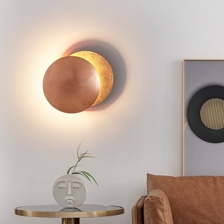 Solar Eclipse Wall Lamp - Solaris-Gold-7.87 inches-Nora Luxe