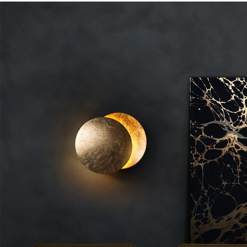 Solar Eclipse Wall Lamp - Solaris-Gold-7.87 inches-Nora Luxe