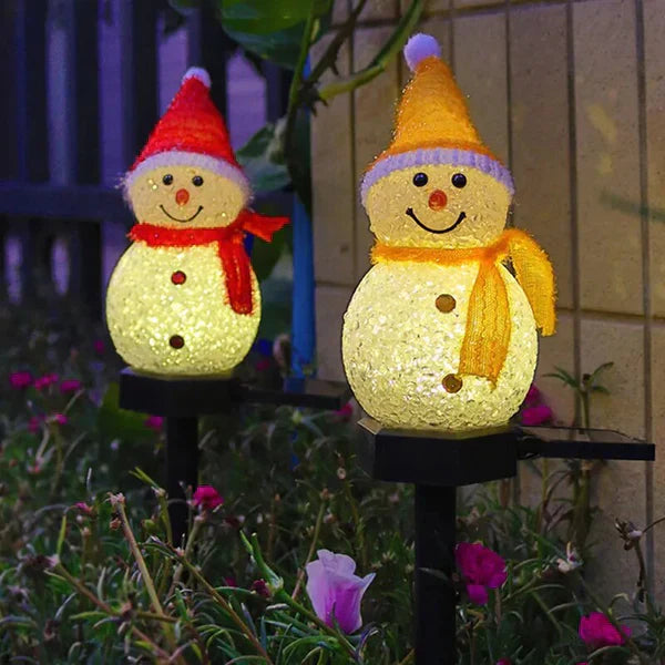Solar Energy Snowman Lamp - SolarSnow-Red (1+1 Free)-Nora Luxe