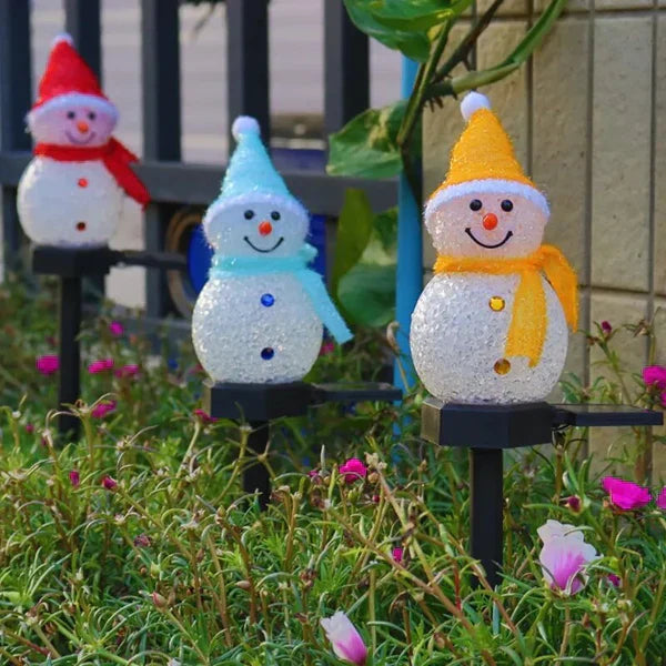 Solar Energy Snowman Lamp - SolarSnow-Red (1+1 Free)-Nora Luxe
