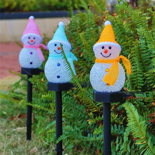 Solar Energy Snowman Lamp - SolarSnow-Red (1+1 Free)-Nora Luxe