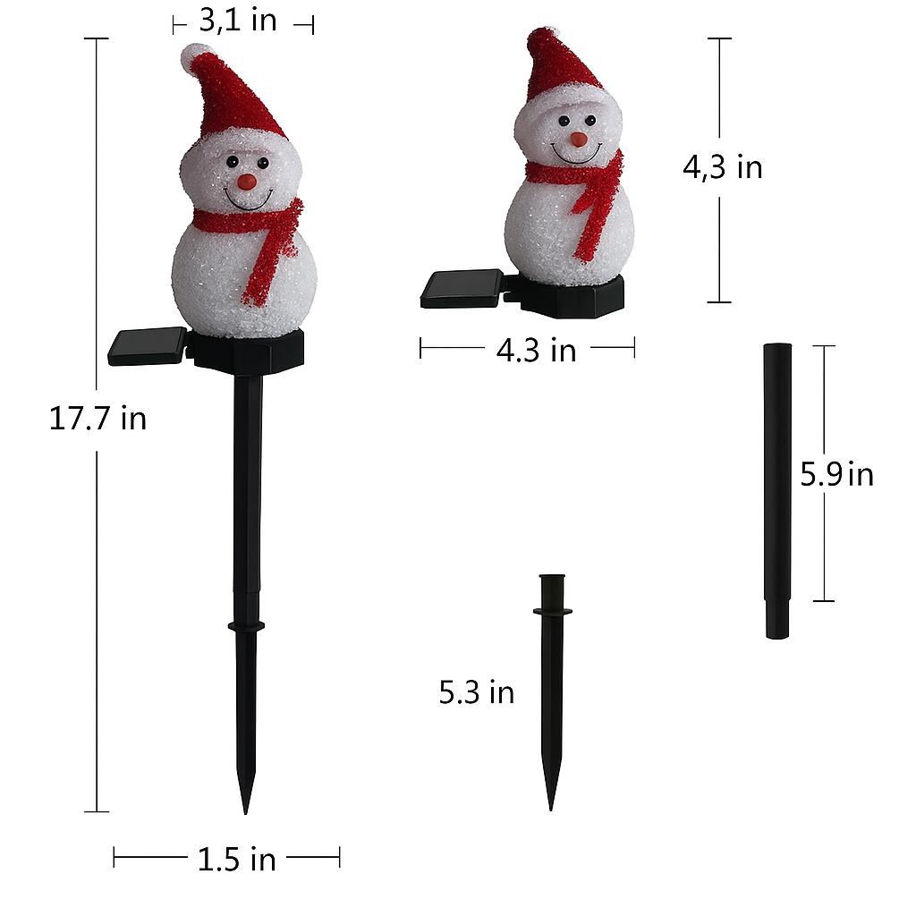 Solar Energy Snowman Lamp - SolarSnow-Red (1+1 Free)-Nora Luxe