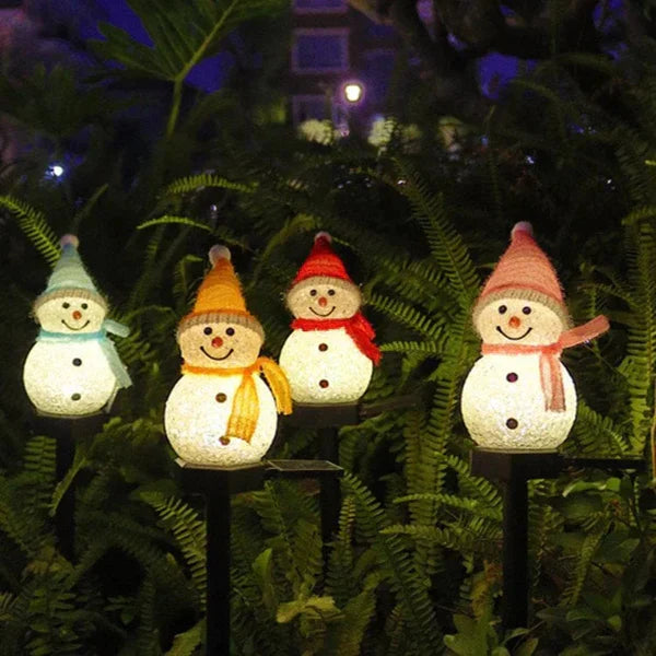 Solar Energy Snowman Lamp - SolarSnow-Red (1+1 Free)-Nora Luxe
