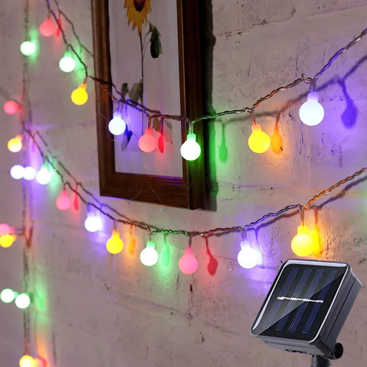 Solar-Powered Festive Lighting - SolarGlow-Multicoloured-5M 20LEDS-Nora Luxe
