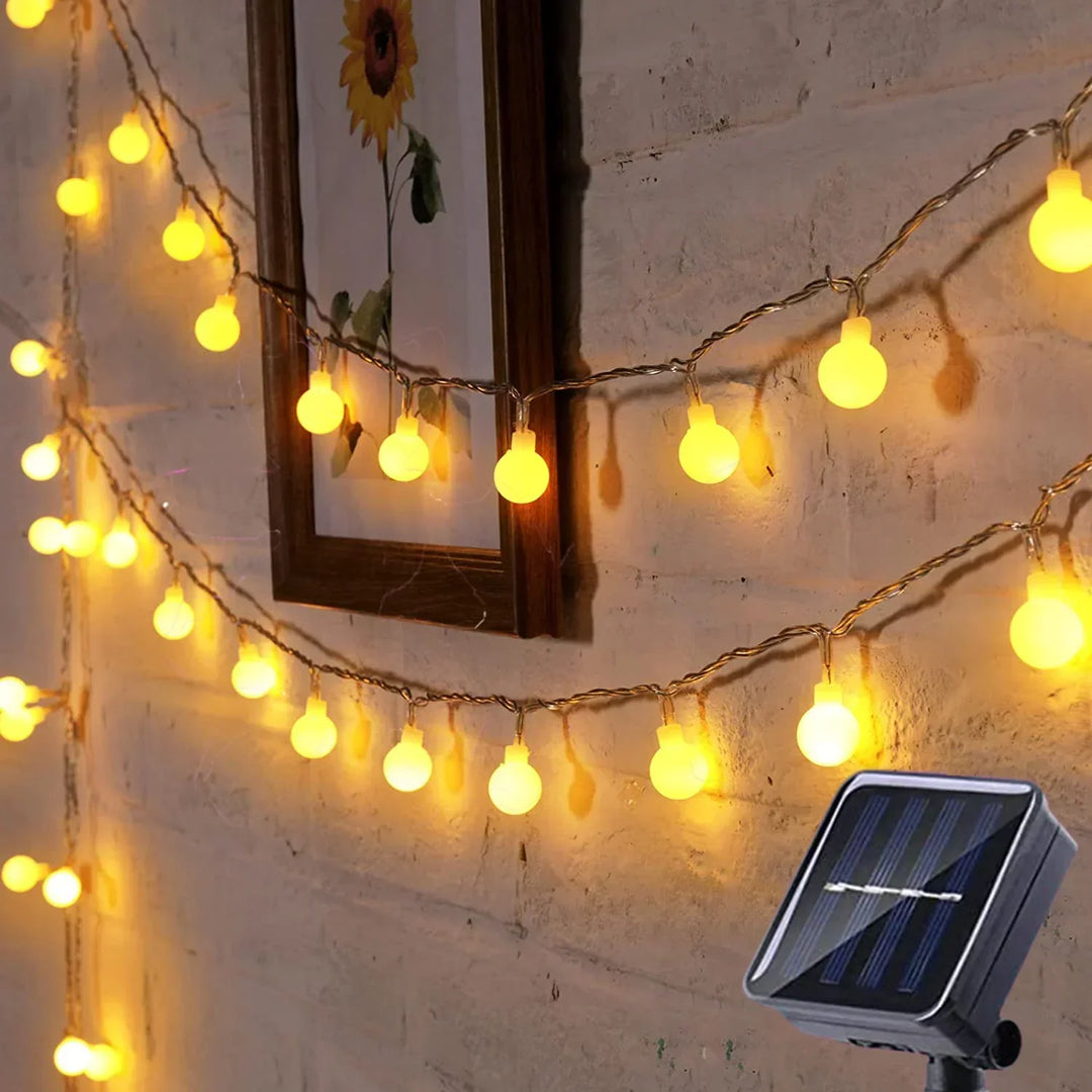 Solar-Powered Festive Lighting - SolarGlow-Warm wit-5M 20LEDS-Nora Luxe