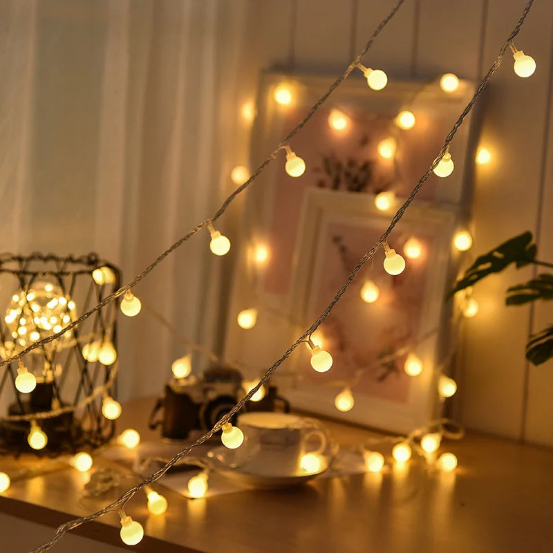 Solar-Powered Festive Lighting - SolarGlow-Warm wit-5M 20LEDS-Nora Luxe