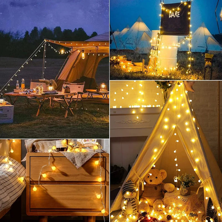 Solar-Powered Festive Lighting - SolarGlow-Warm wit-5M 20LEDS-Nora Luxe