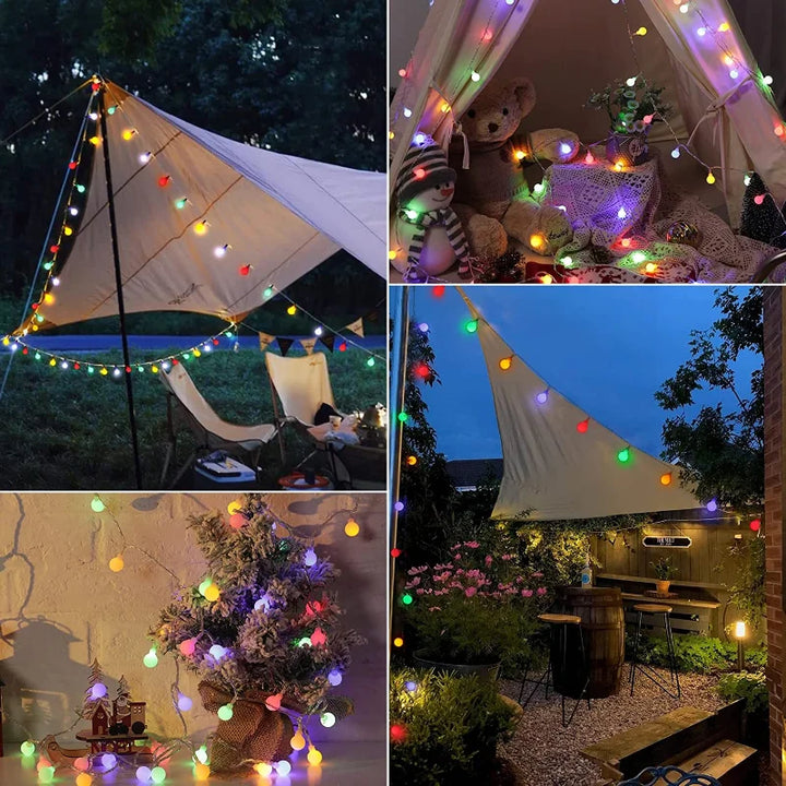 Solar-Powered Festive Lighting - SolarGlow-Warm wit-5M 20LEDS-Nora Luxe