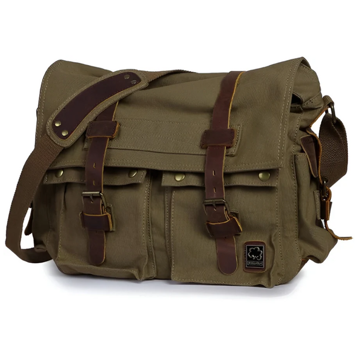 Spacious Men's Canvas Crossbody - UrbanTrail-Nora Luxe