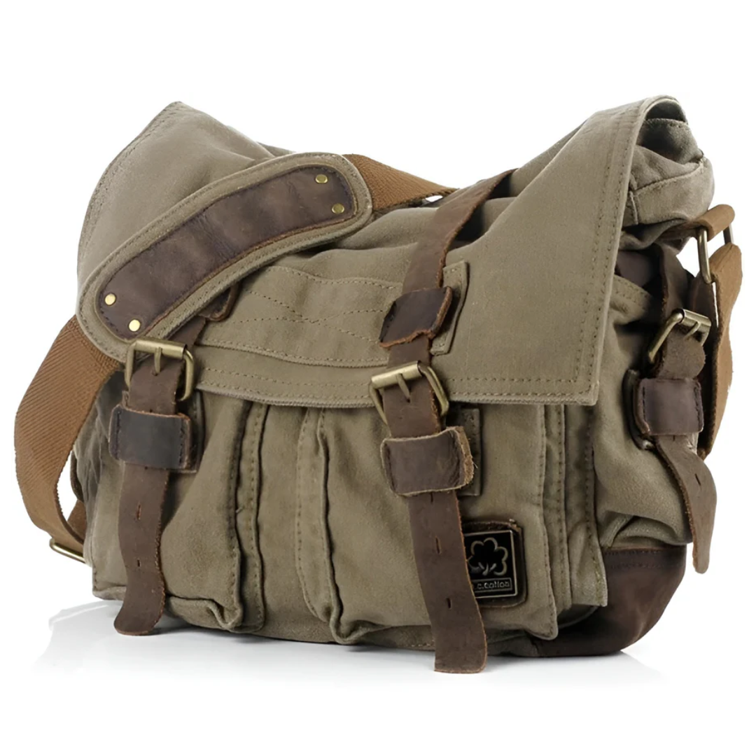 Spacious Men's Canvas Crossbody - UrbanTrail-Nora Luxe