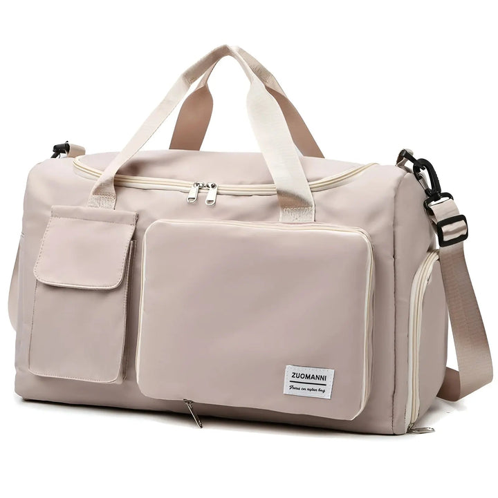 Spacious Waterproof Luxury Travel Bag - JetSet-Beige-Nora Luxe