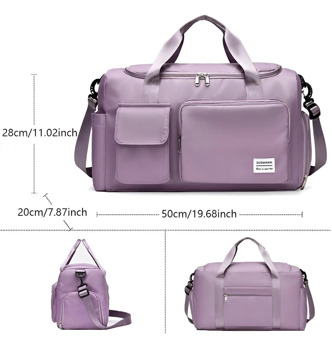 Spacious Waterproof Luxury Travel Bag - JetSet-Green Pink-Nora Luxe