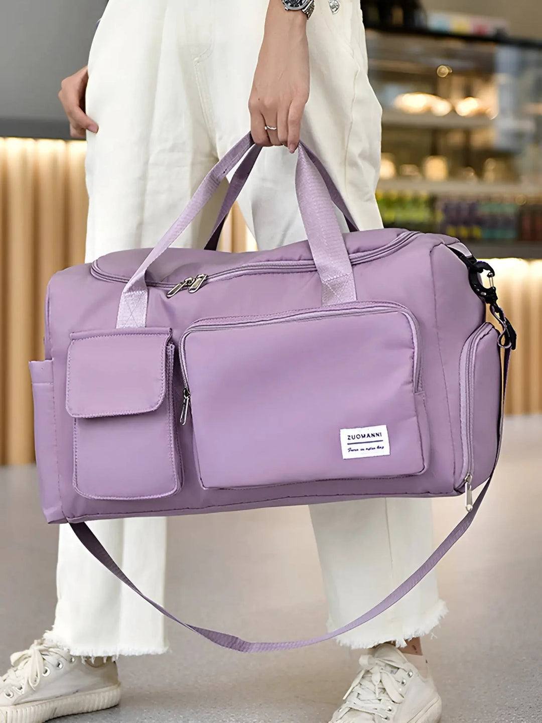 Spacious Waterproof Luxury Travel Bag - JetSet-Green Pink-Nora Luxe