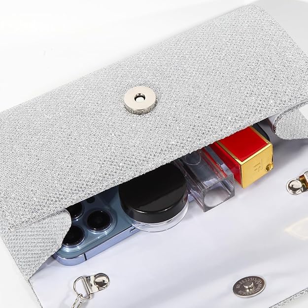 Sparkle Clutch – Ramona-Silver-Nora Luxe