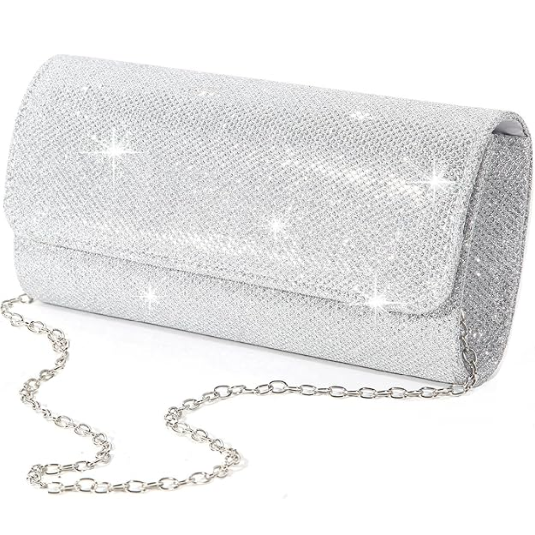 Sparkle Clutch – Ramona-Silver-Nora Luxe