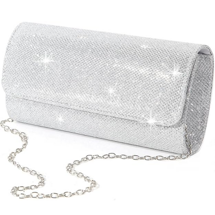 Sparkle Clutch – Ramona-Silver-Nora Luxe