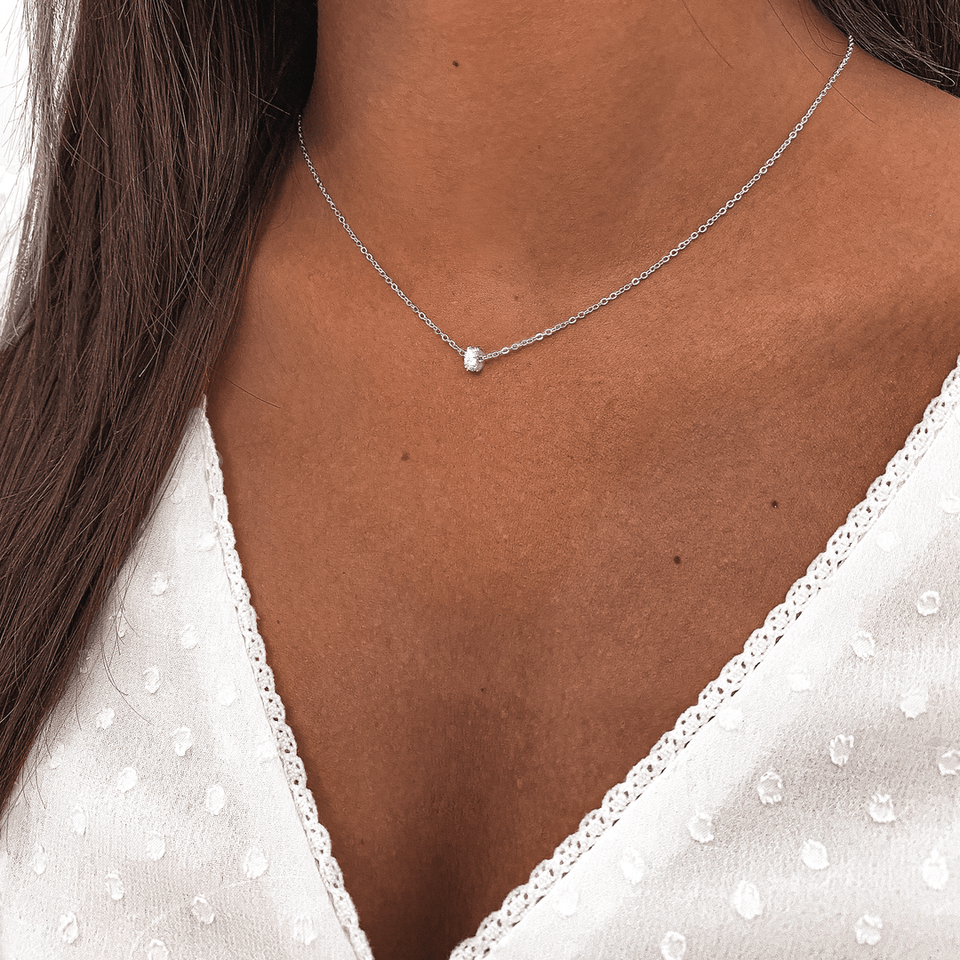 Sparkling Circle Necklace - Valerie-Silver-Nora Luxe