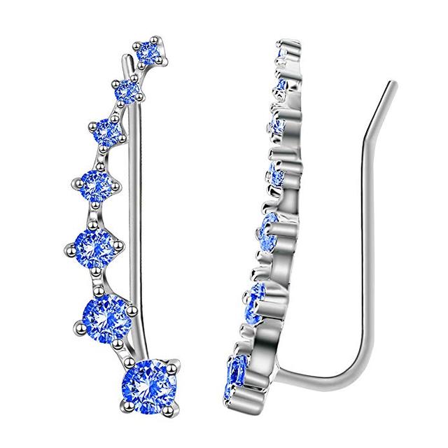 Sparkling Dangle Earrings-Blue zircon-Nora Luxe