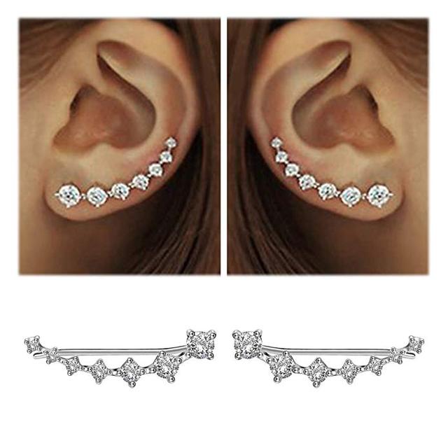 Sparkling Dangle Earrings-Silver-Nora Luxe